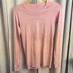 Lululemon Athletica Swiftly Strawberry Soft Pink Long Sleeve Tee size 8